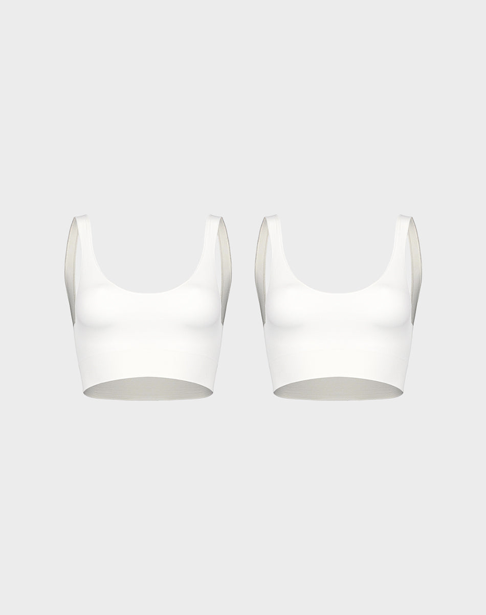 מארז שני טופים סימלס - פתח עגול | לבן שמנת