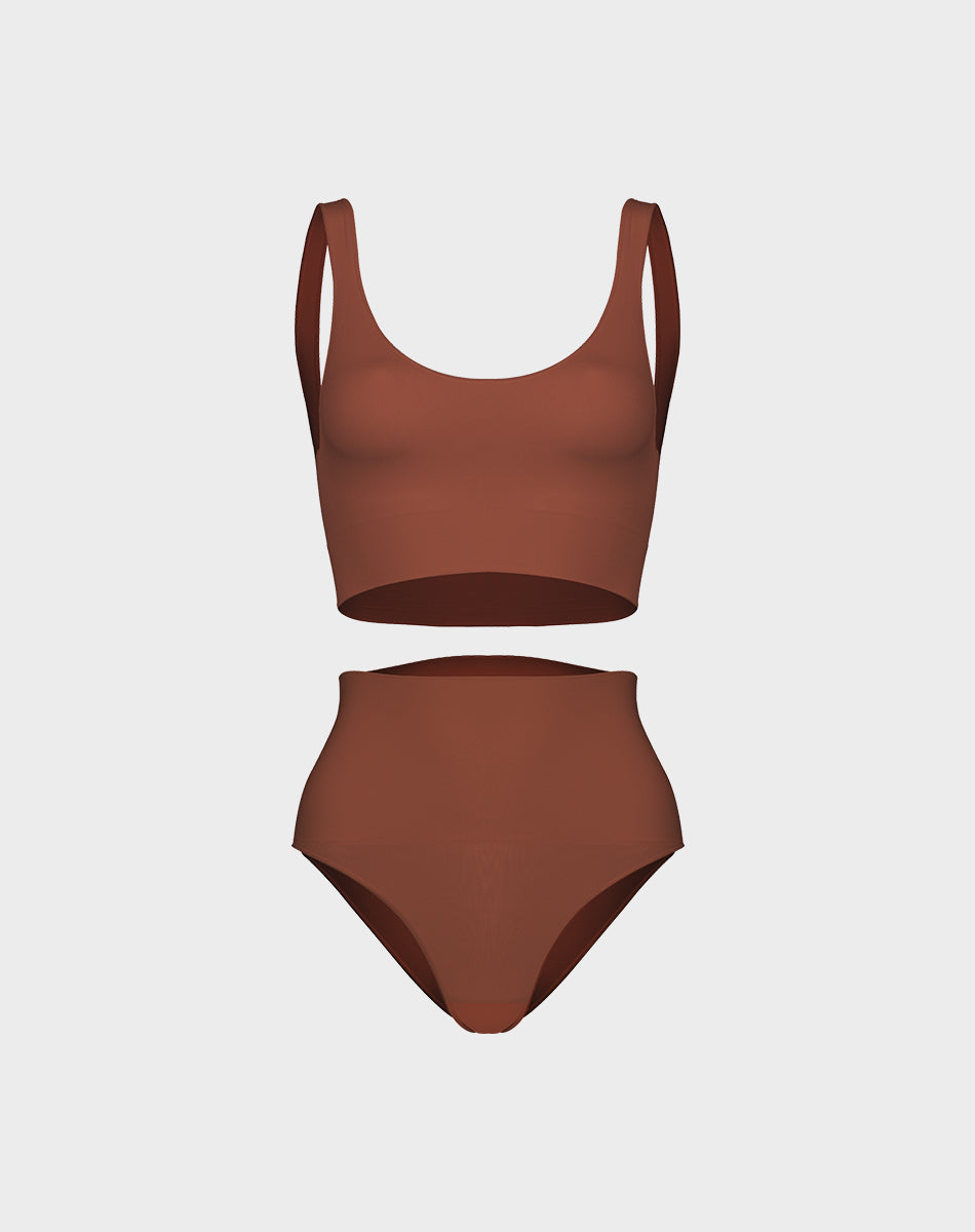 מארז טופ סימלס פתח עגול + תחתון מחטב סימלס גזרה גבוהה | חום