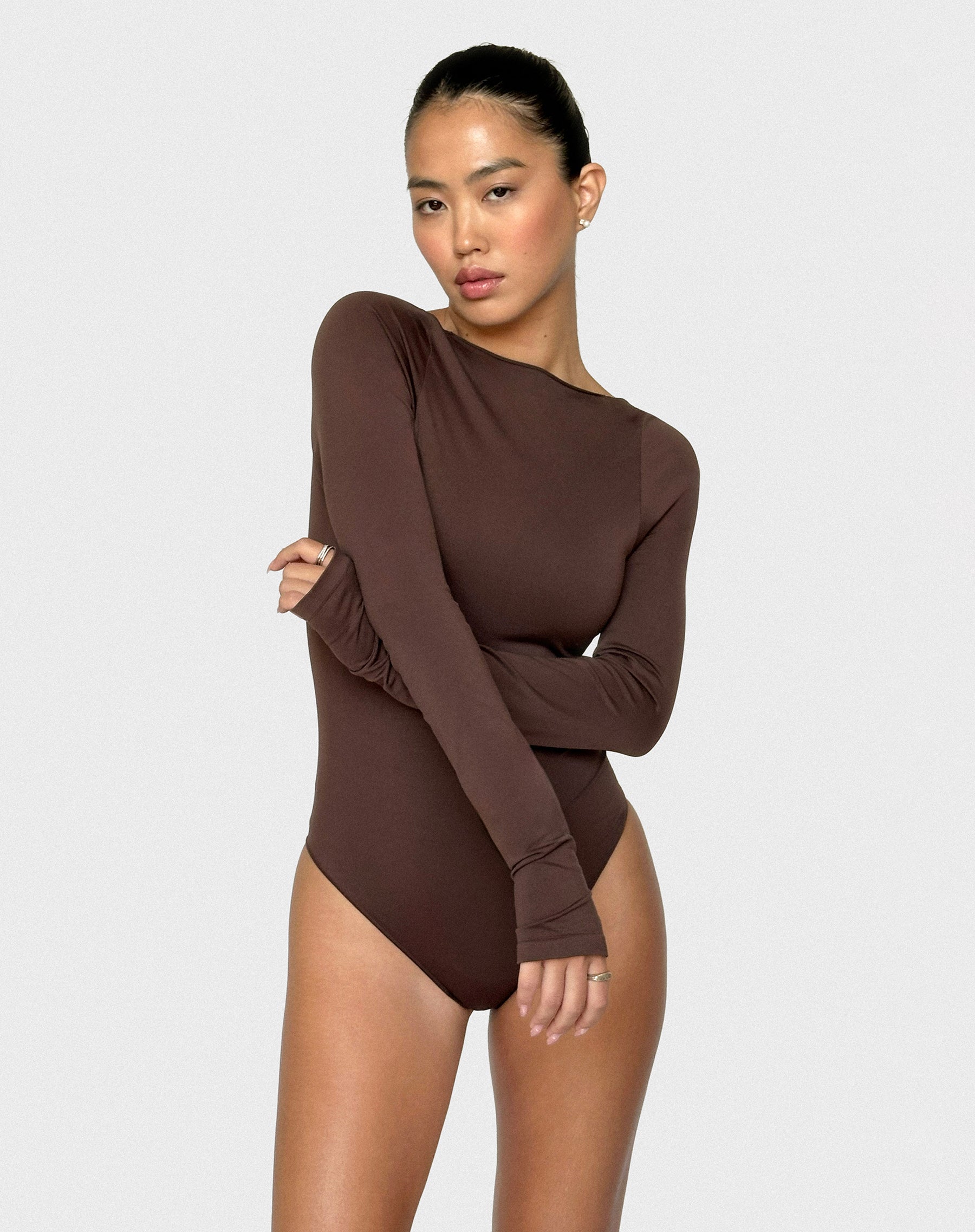 בגד גוף סימלס שרוול ארוך פתח אגודל | אספרסו